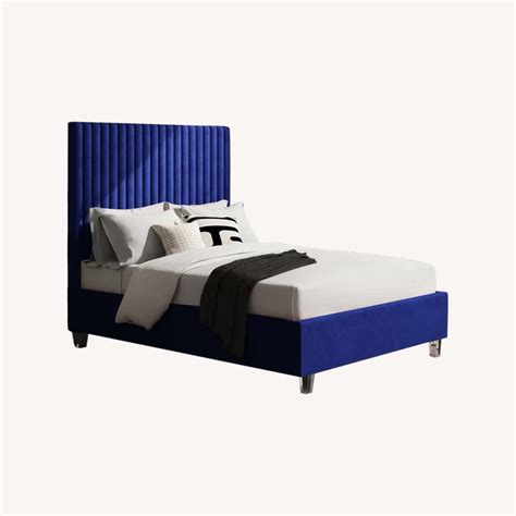 wayfair blue velvet bed